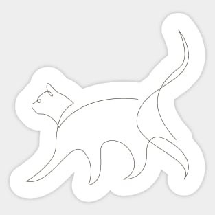 One line cat - 2 Sticker